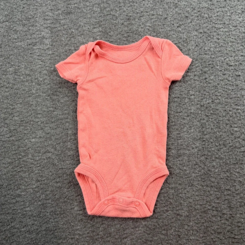 Carter's Just One You Bodysuit Kids Newborn Coral Pink Short Sleeve Snap Closure